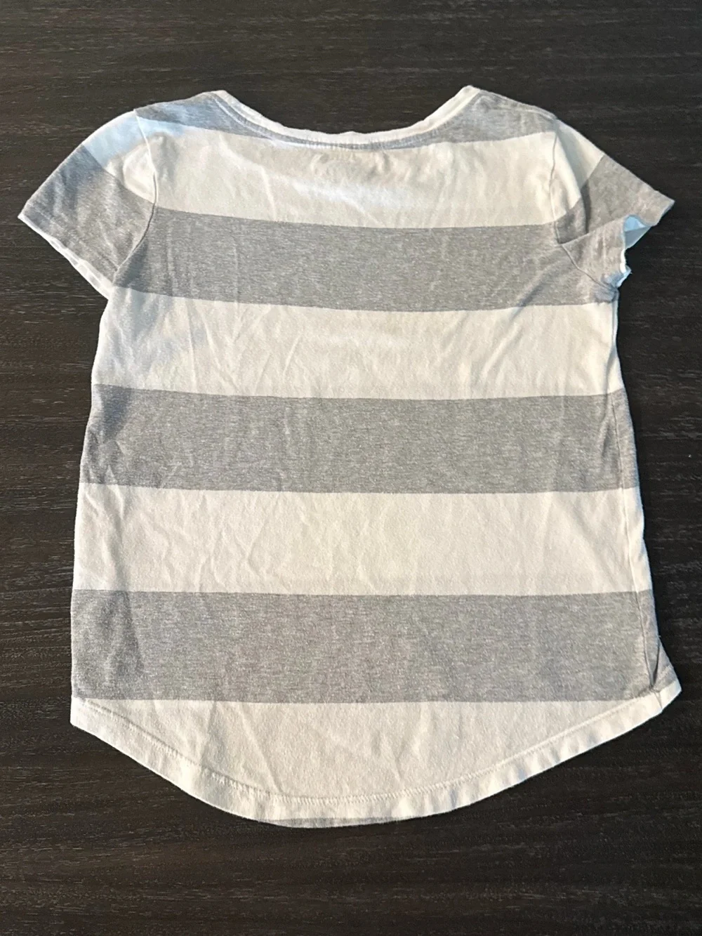 Old Navy Girls Small (6/7) Gray & White Short Sleeve T-Shirt